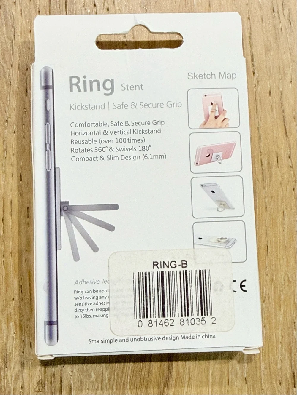 New Phone Ring Stand Black kick stand finger ring